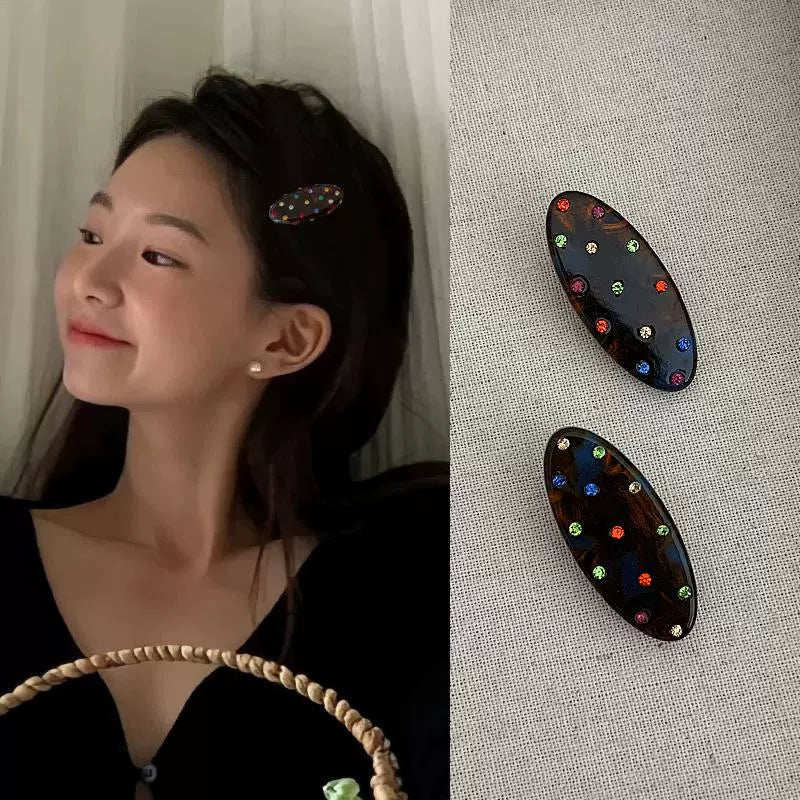 Polka Dot Diamond Duck Bill Clip