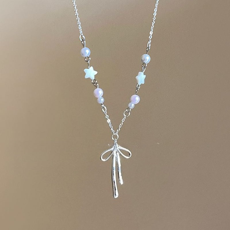 Bow Star Pearl Necklace - Modomu