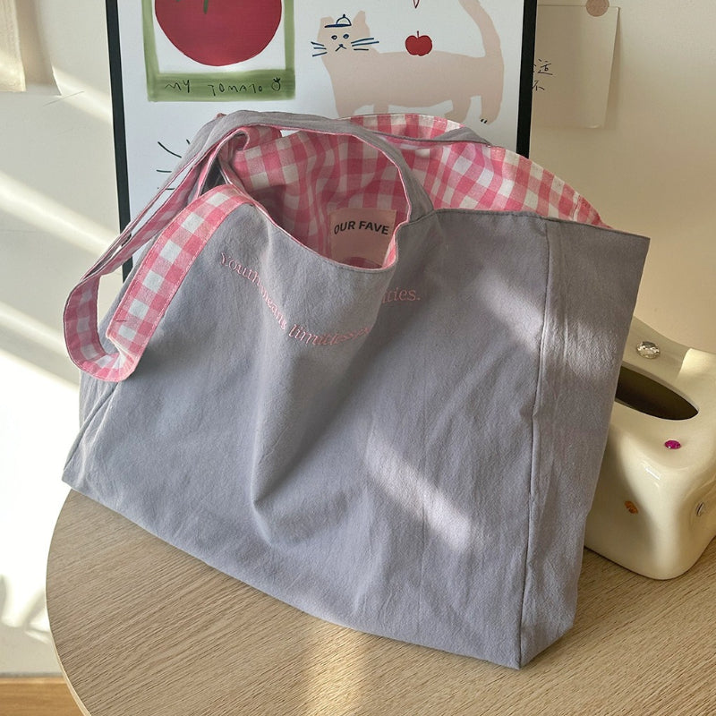 Canvas Tote Bag With Embroidery