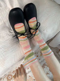 Sheer Stripe Slouch Crew Socks