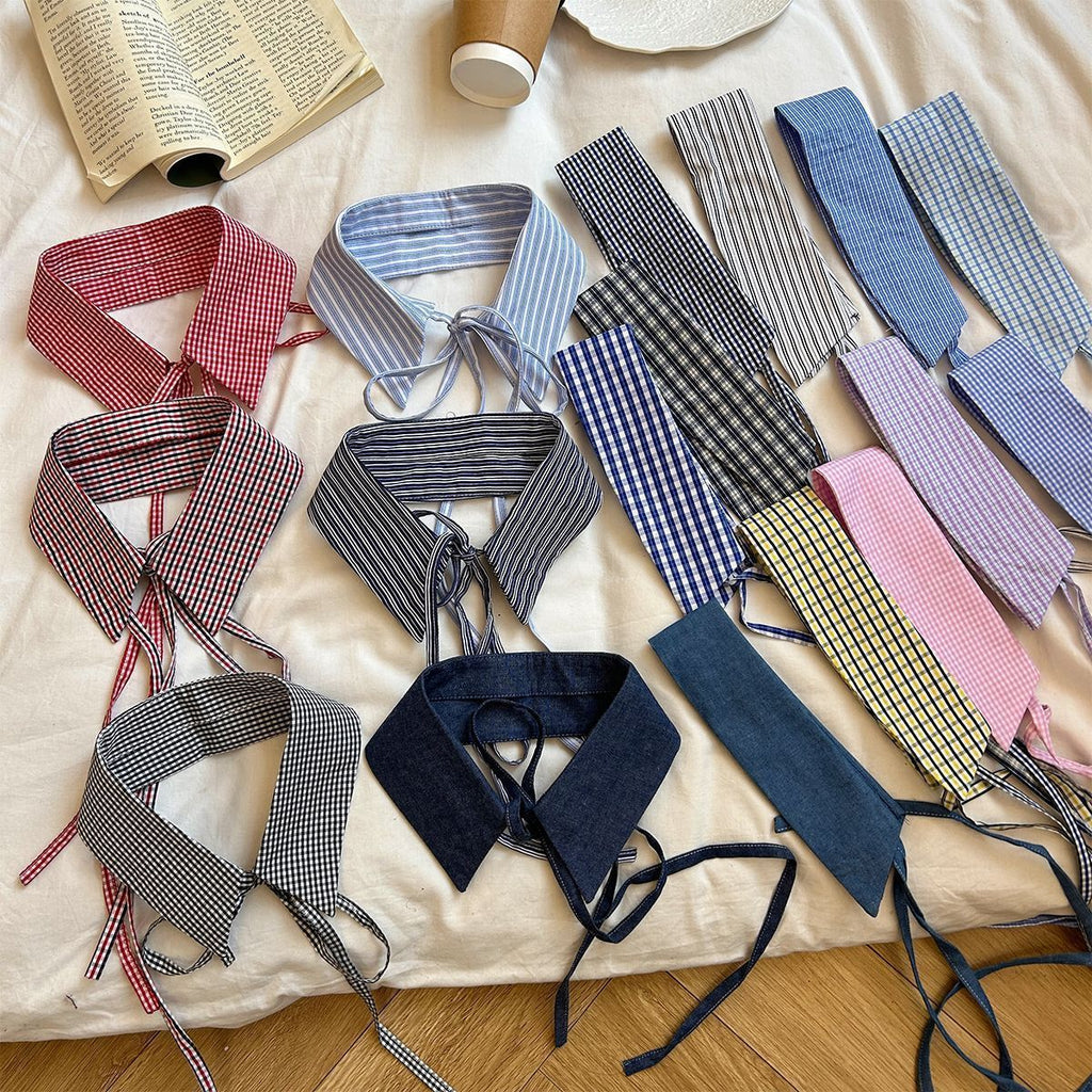 Detachable Plaid Shirt Collar - Modomu