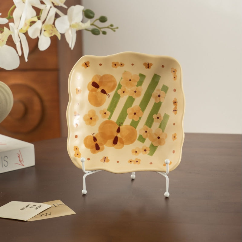 Butterfly Floral Ceramic Rice Bowl - Modomu
