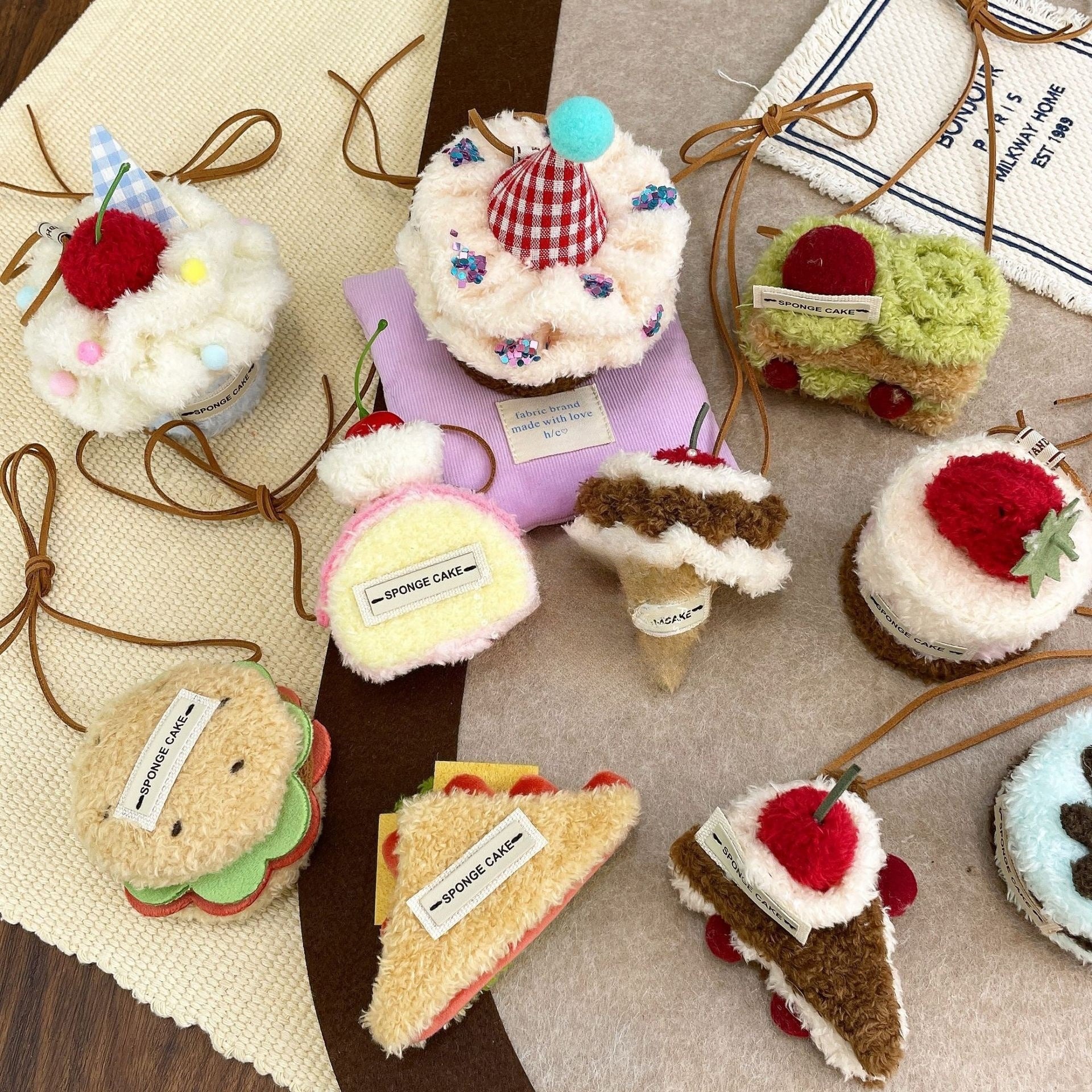 Plush Cake Dessert Pendant Accessory