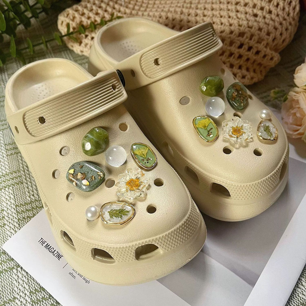 Pressed Fern Pebble Charms