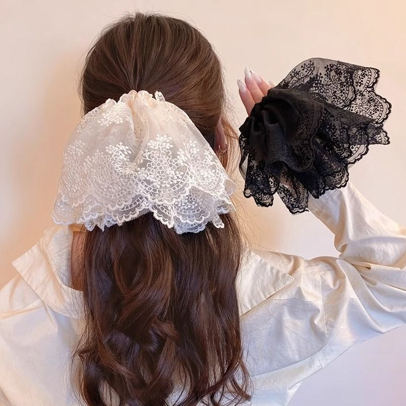 Romantic Double Layer Lace Scrunchie