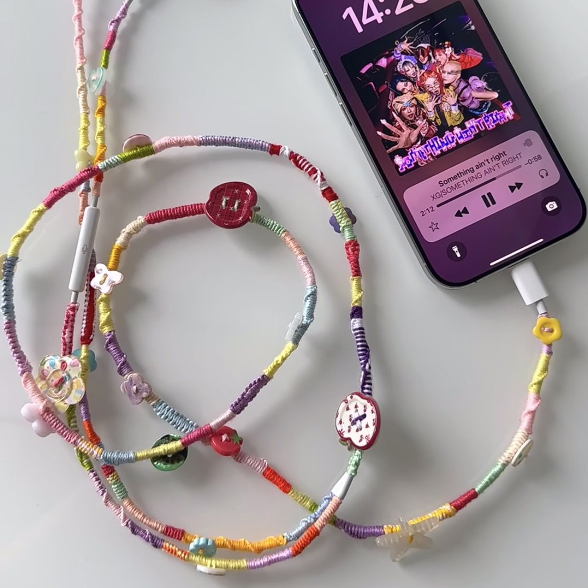 Rainbow Braided Earphone Cord Kit