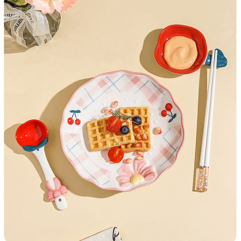 Ceramic Dessert Plate With Handles