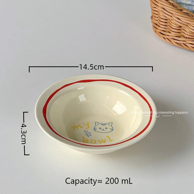 Ceramic Dessert Plate With Illustration - Modomu
