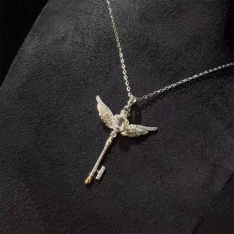 Angel Key Cupid Pendant Necklace