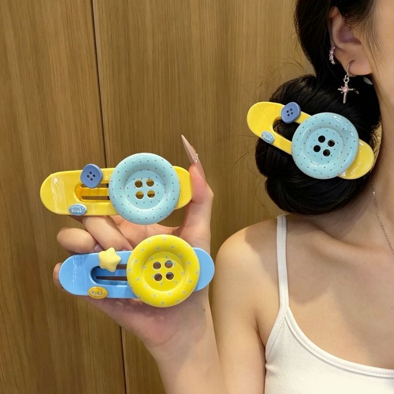 Polka Dot Button Snap Clips