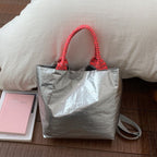 Metallic Crinkle Tote