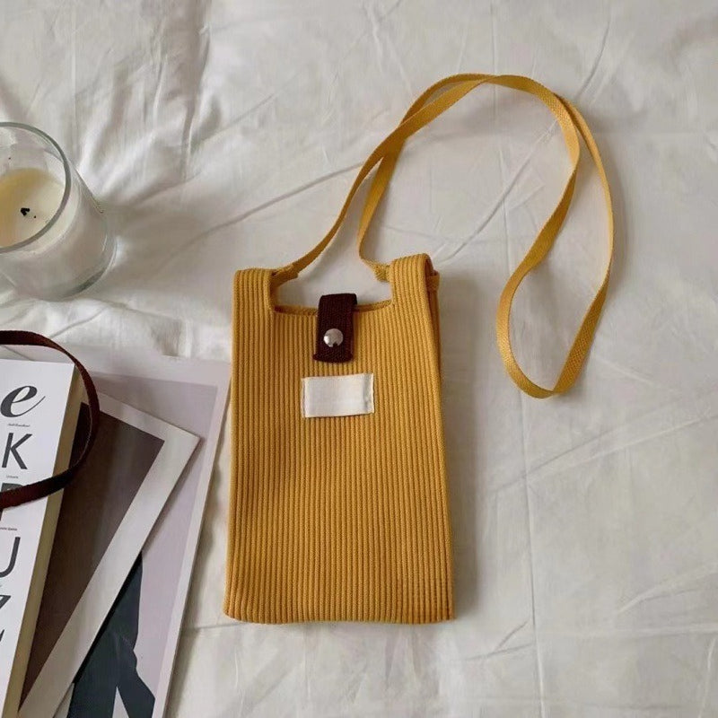 Ribbed Knit Phone Pouch