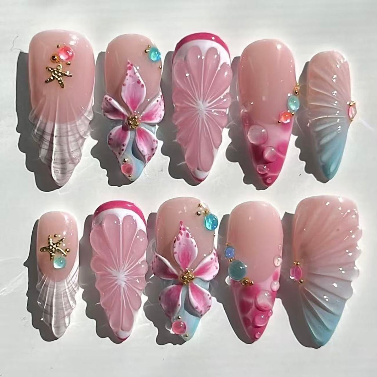 Shell Bloom Press On Nails