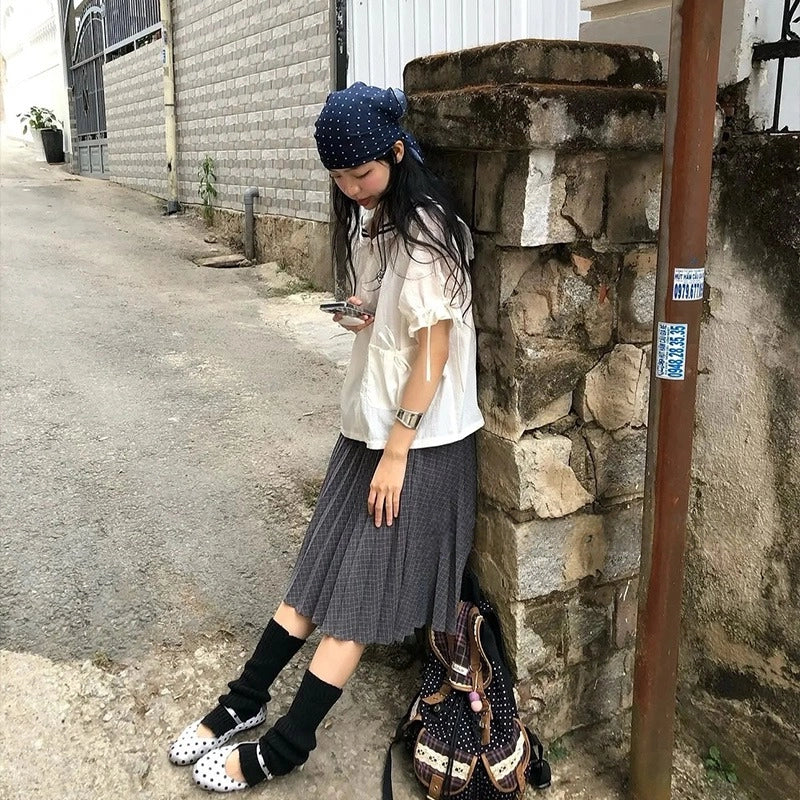 Blue Polka Dot Retro Headscarf