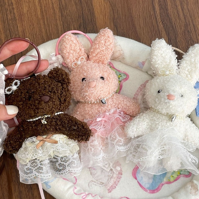 Plush Bunny Bear Doll Keychain