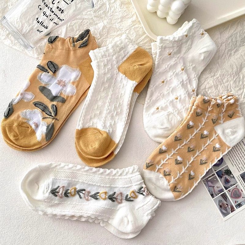 Floral Low Cut Boat Socks