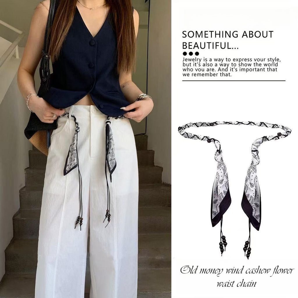 Patterned Woven Waist Chain Belt - Modomu