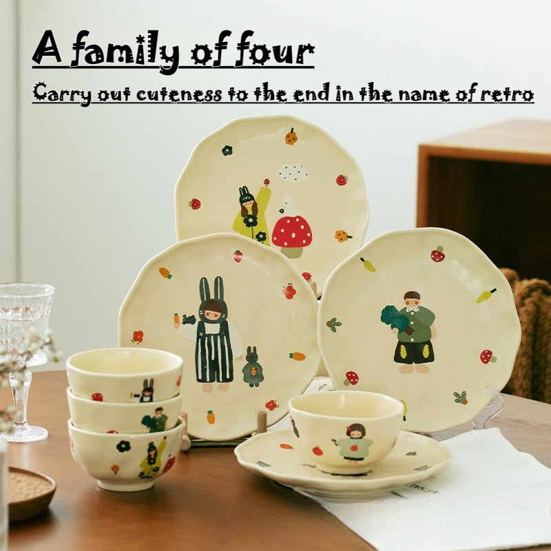 Family Cartoon Ceramic Tableware - Modomu