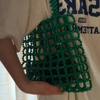 Hollow Beaded Shoulder Bag