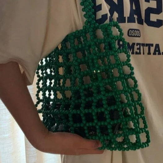 Hollow Beaded Shoulder Bag