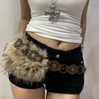 Punk Rivet Plush Belt