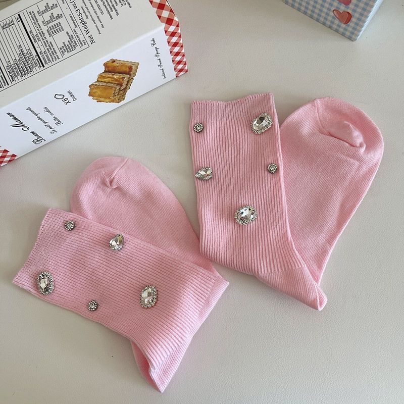 Rhinestone Embellished Fashion Socks - Modomu