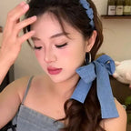 Denim Ribbon Twist Headband