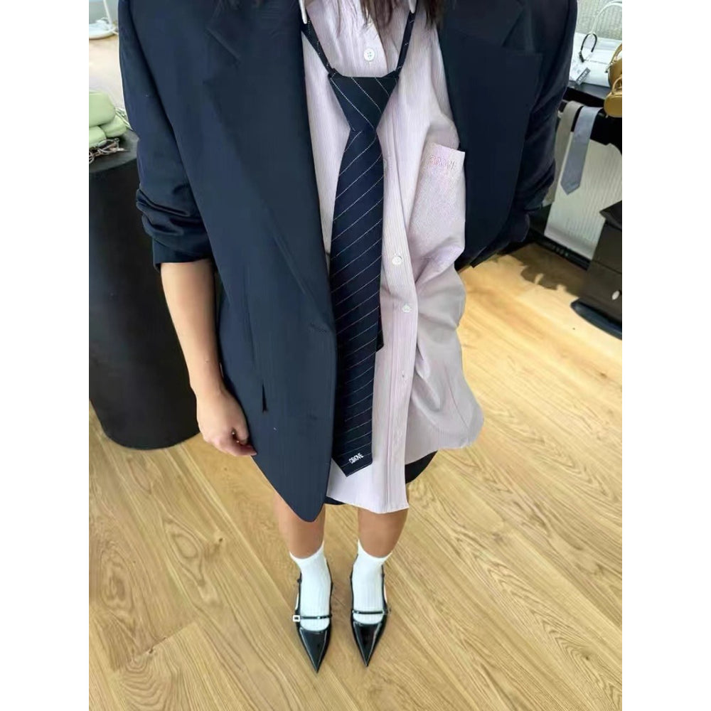 Striped College Zipper Tie - Modomu