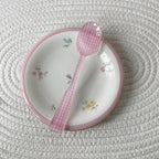 Gingham Check Acrylic Dessert Cutlery
