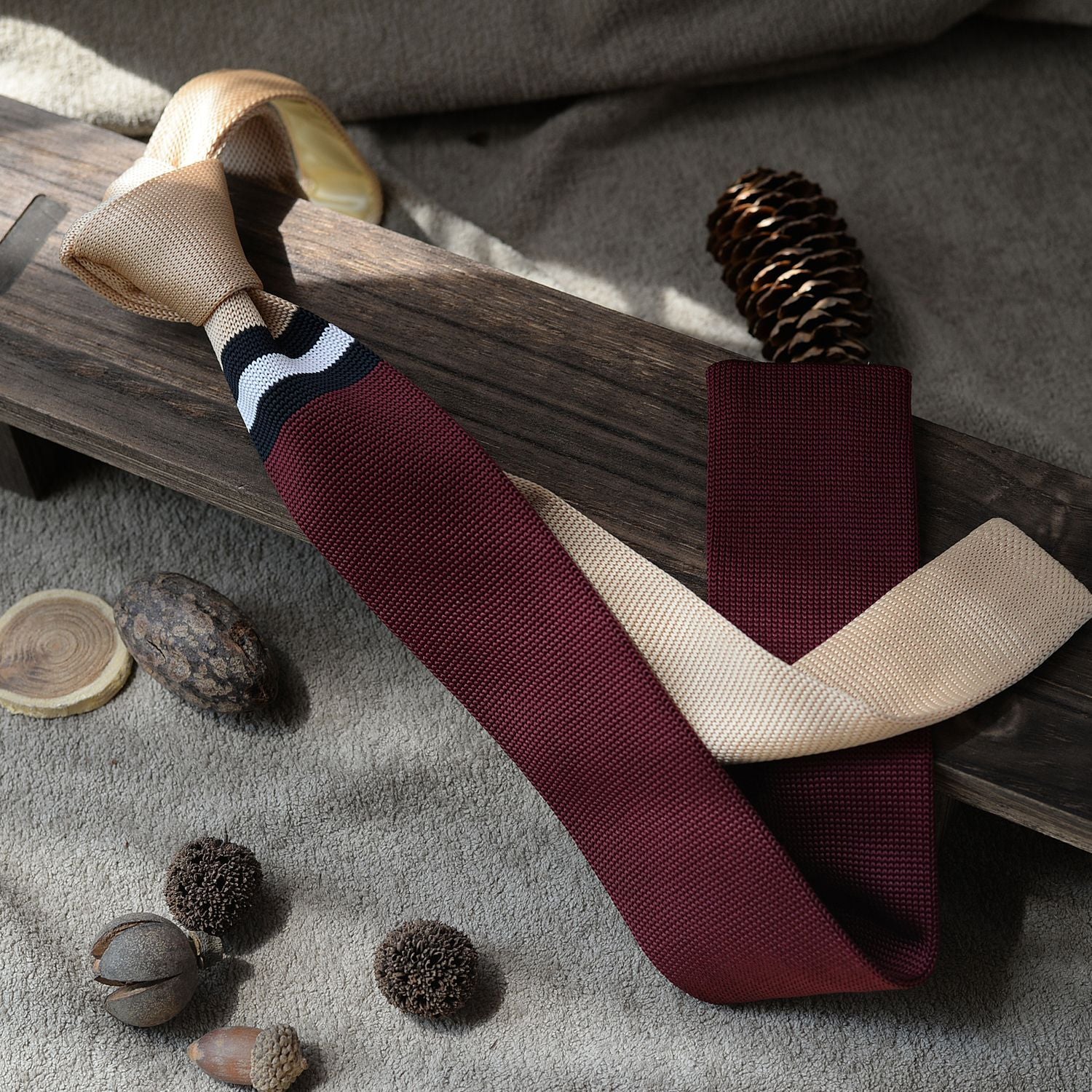 Striped Knit Tie Vintage Style - Modomu