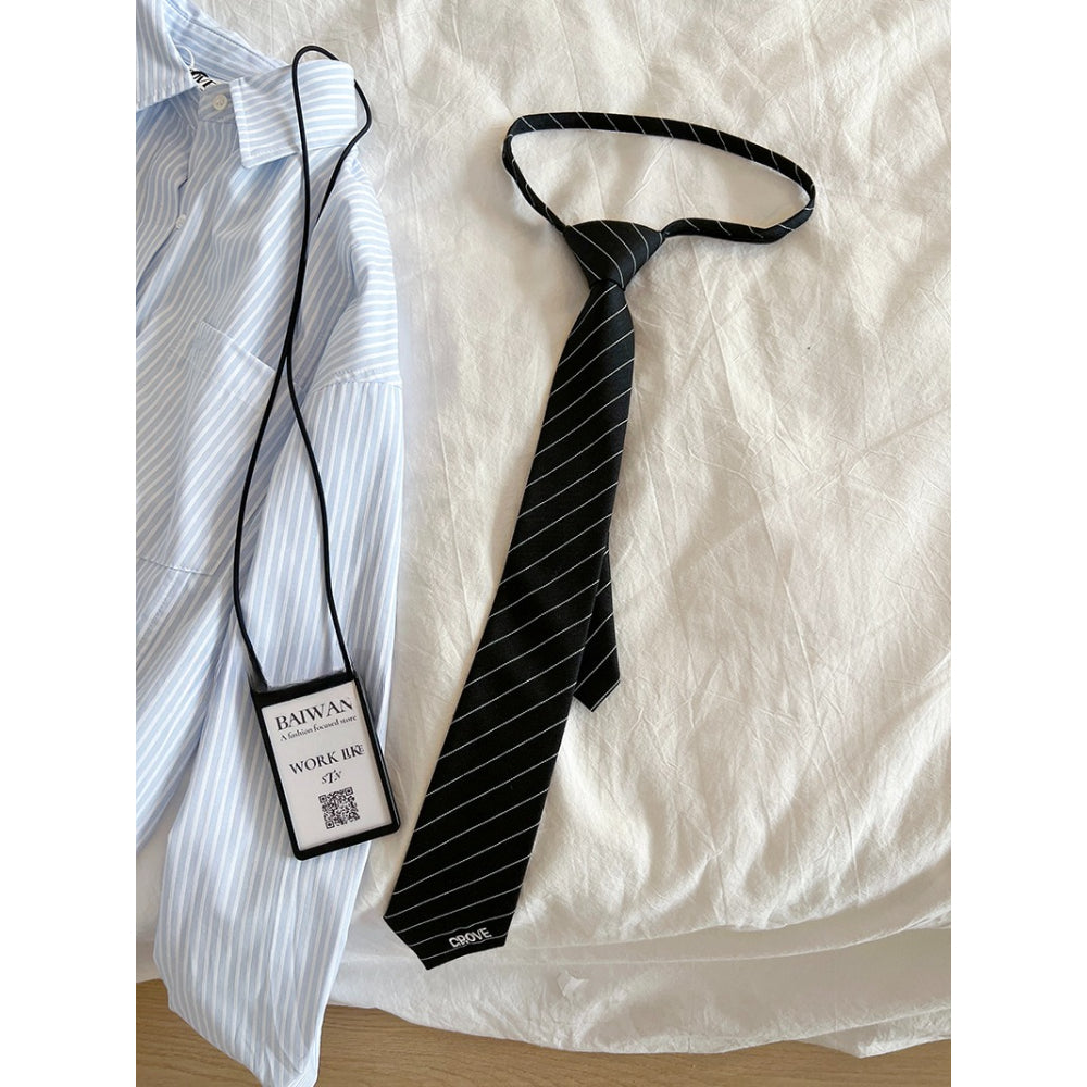 Striped College Zipper Tie - Modomu