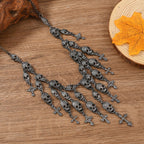 Layered Skull Bib Necklace