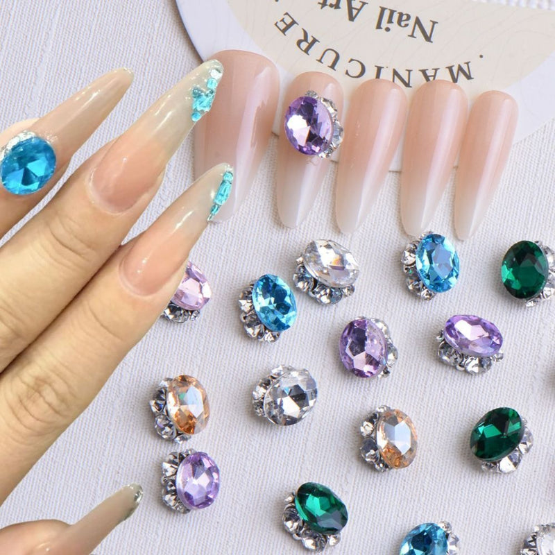Oval Halo Nail Charms