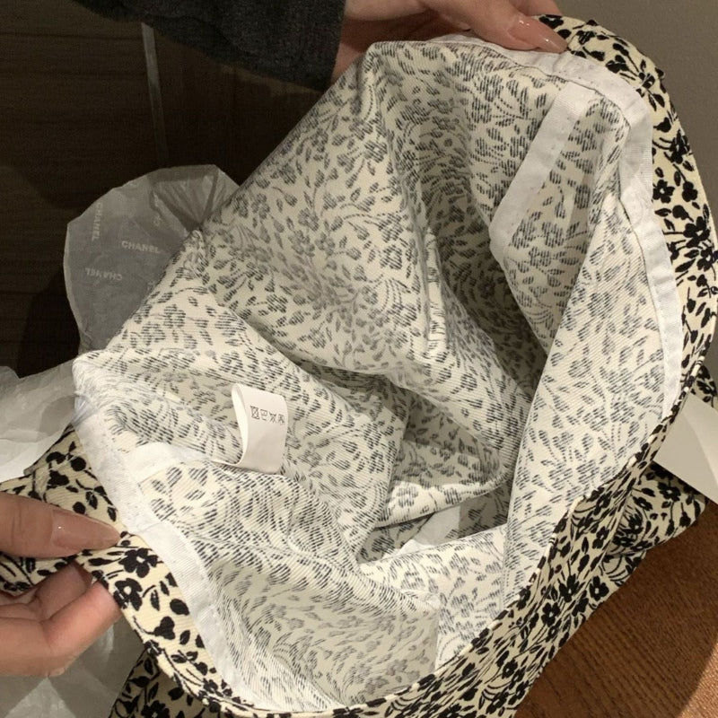Printed Canvas Slouch Tote