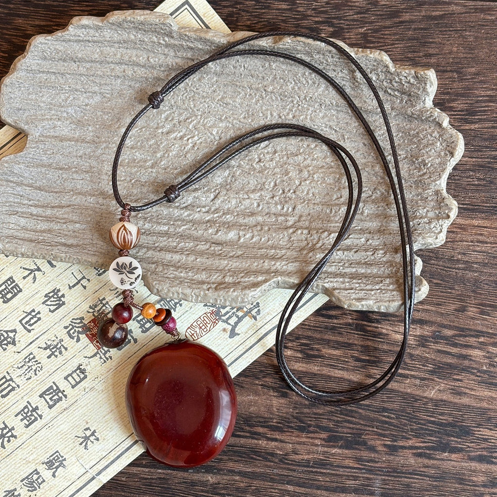 Retro Wooden Acorn Pendant Necklace - Modomu