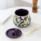 Embossed Floral Condiment Jar