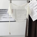 Beaded Hollow Knit Triangle Scarf - Modomu