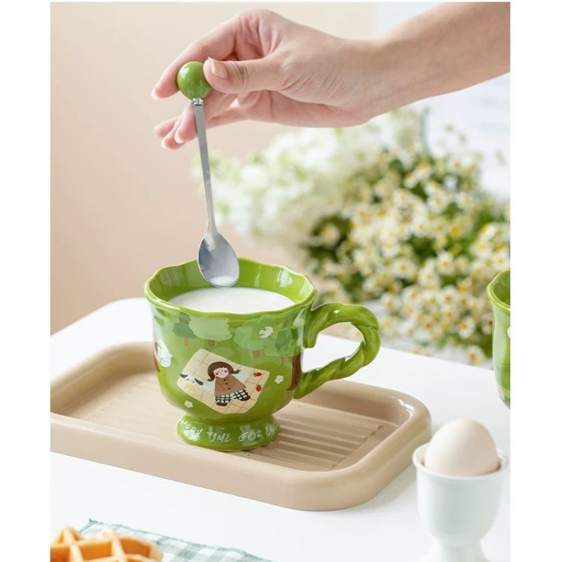 Ceramic Mug With Swing Girl - Modomu