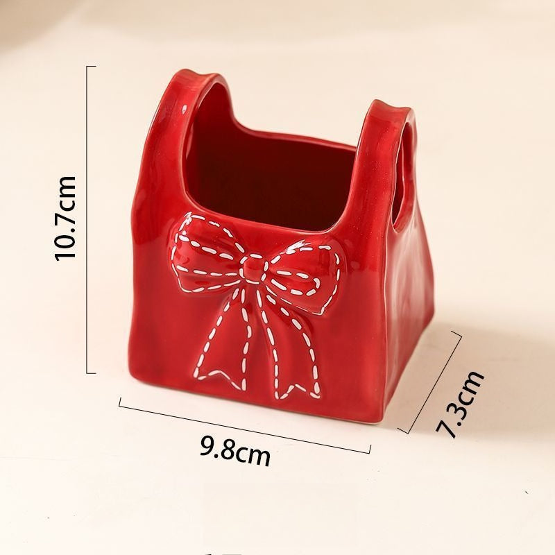 Smiley Bow Ceramic Storage Box