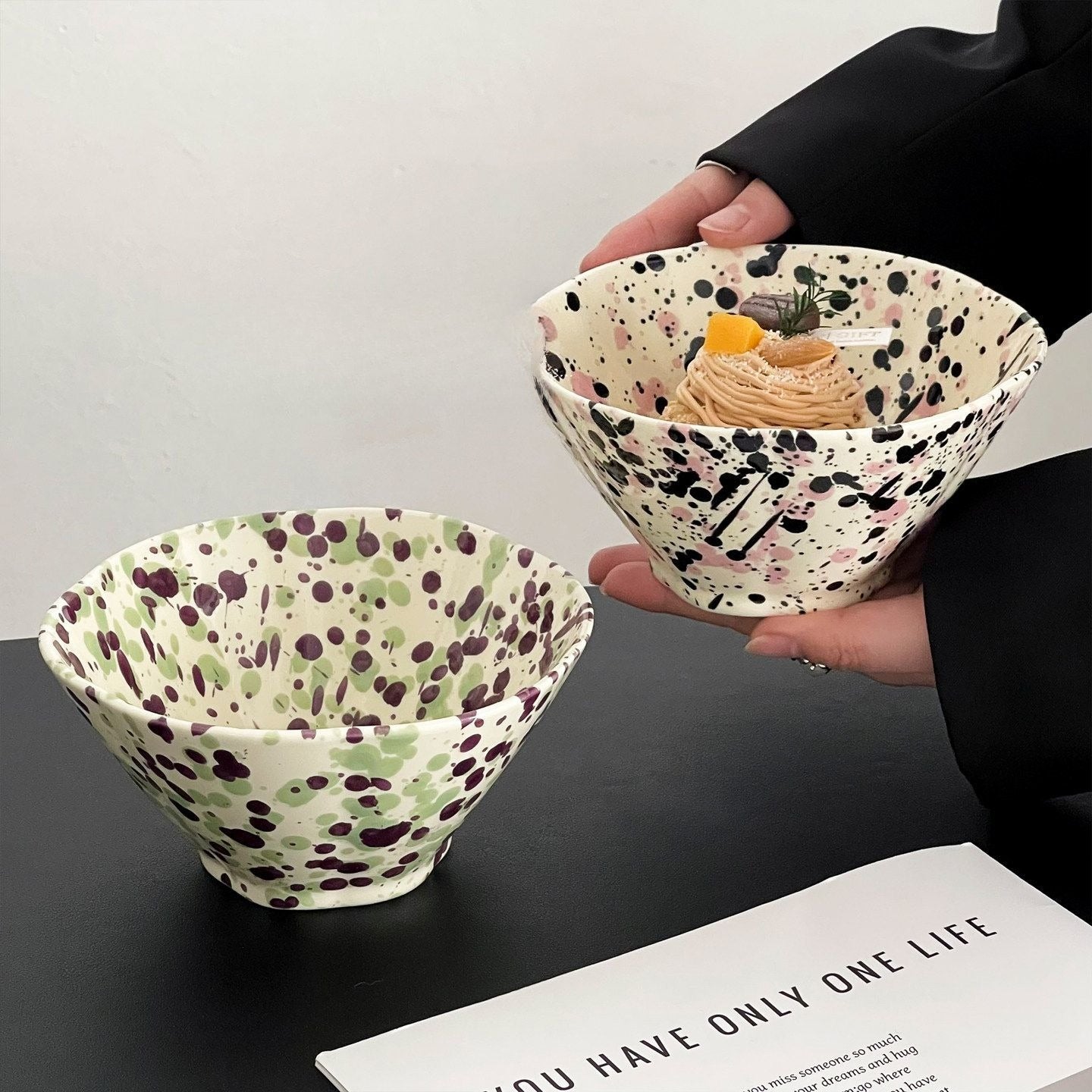 Ink Splash Ceramic Fruit Bowl - Modomu