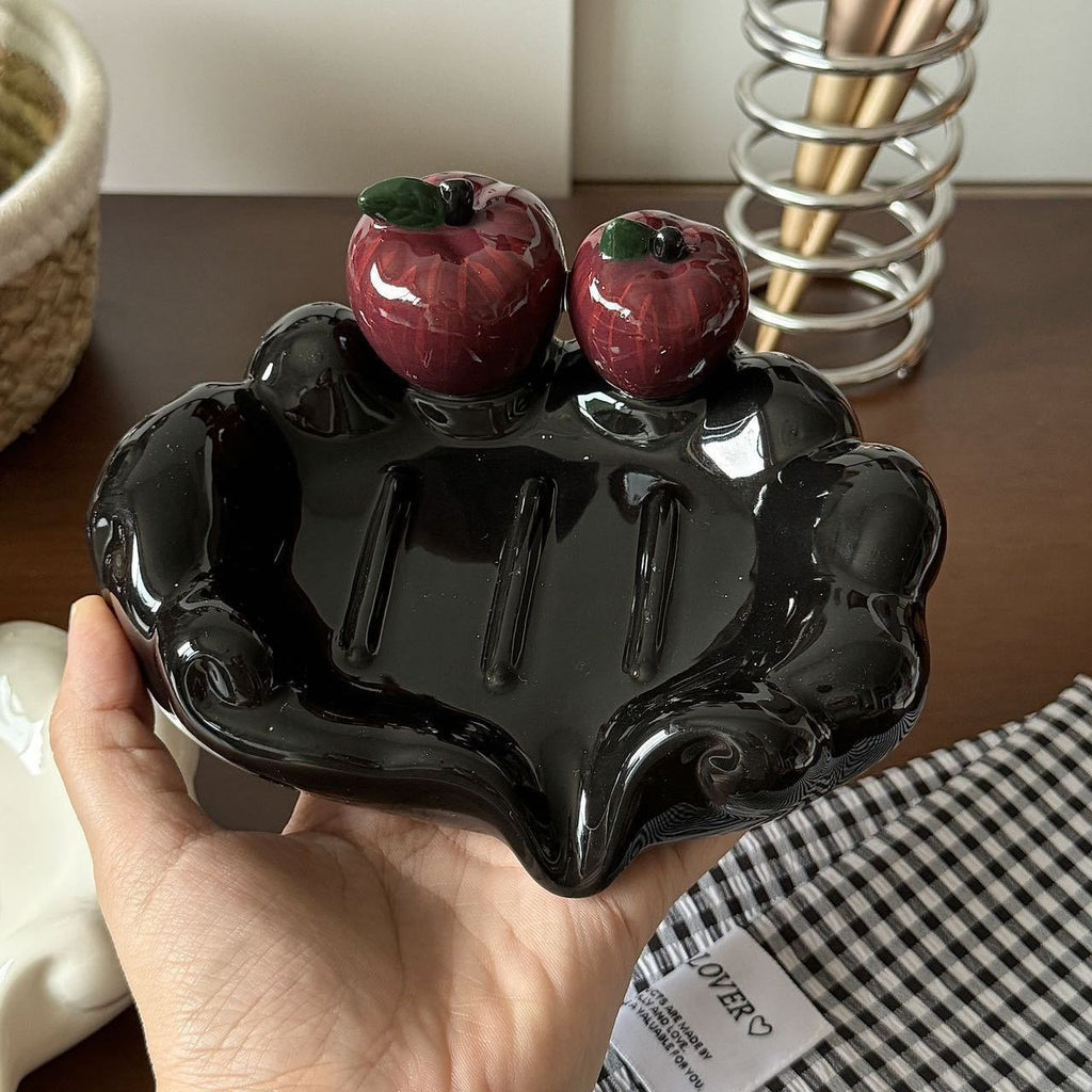 Cartoon Apple Ceramic Soap Dish