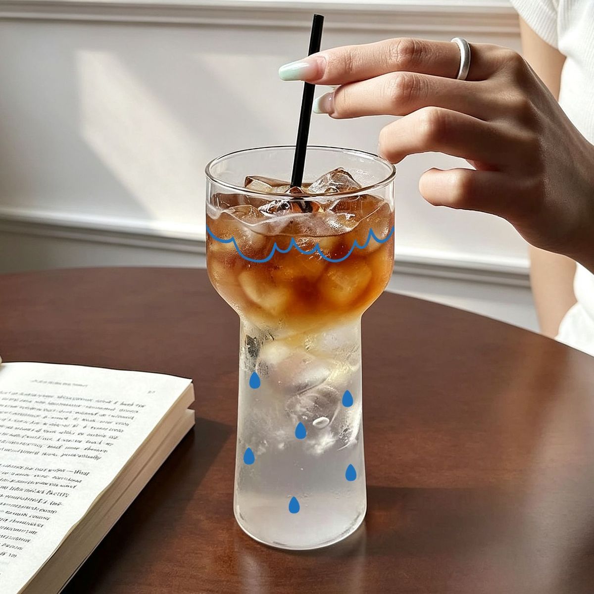 Raindrop Frosted Glass Tumbler
