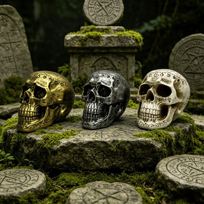 Engraved Skull Ornament