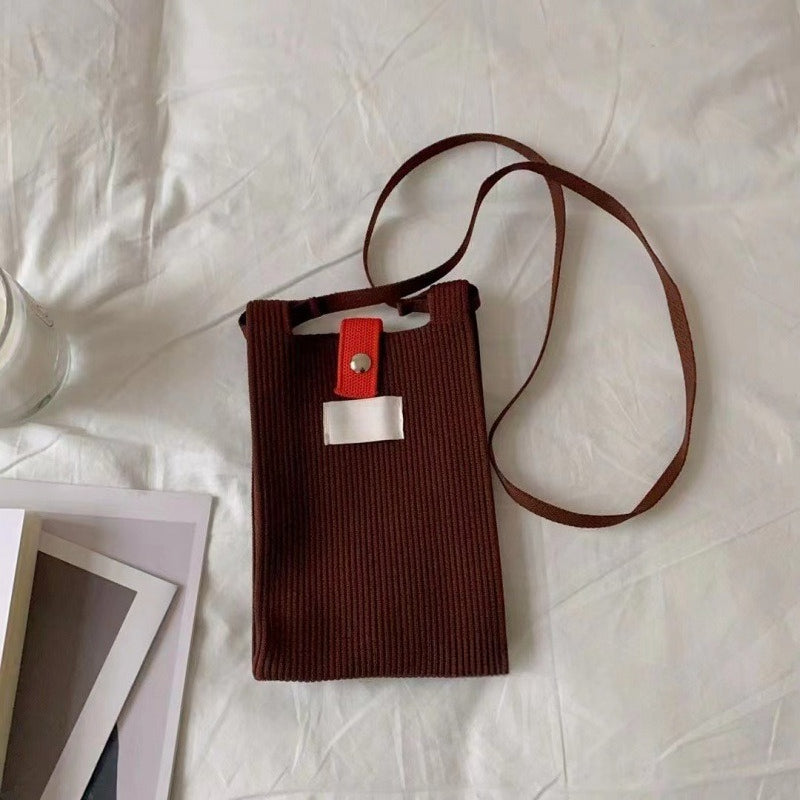 Ribbed Knit Phone Pouch