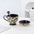 Embossed Floral Breakfast Mug