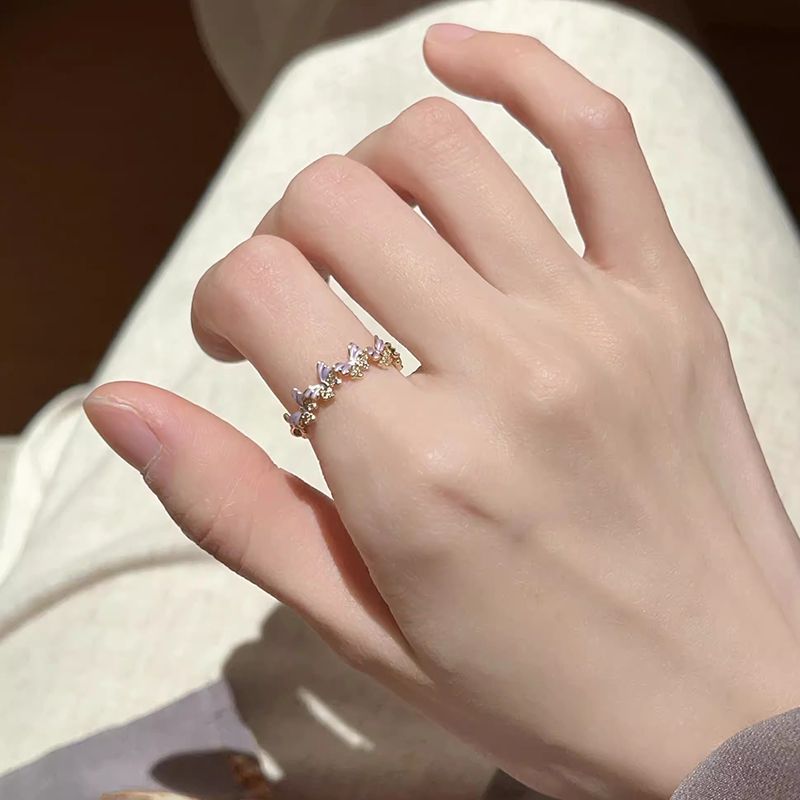 Floral Butterfly Statement Ring