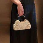 Ring Handle Ruched Shoulder Bag - Modomu