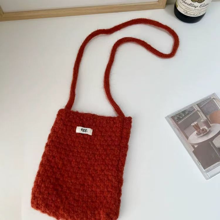 Popcorn Knit Phone Crossbody Bag