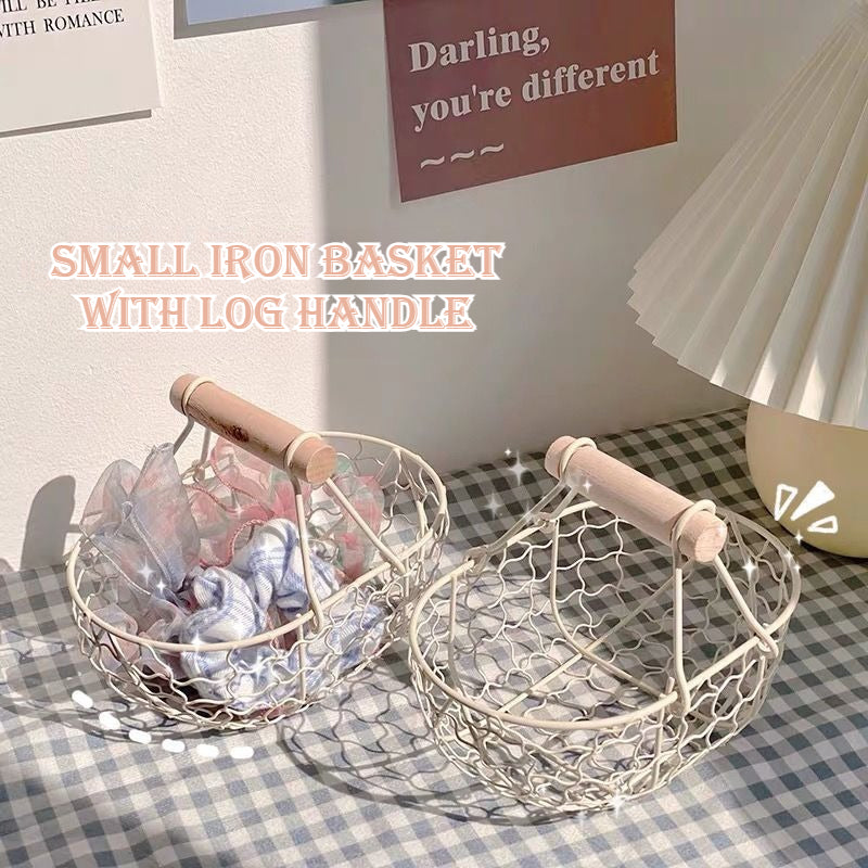 Wire Storage Basket with Handle