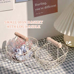 Wire Storage Basket with Handle